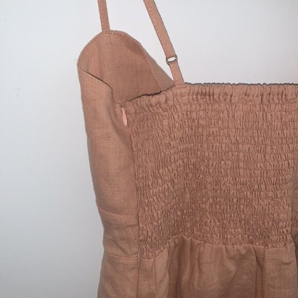 Faithfull the brand pink linen Rodeo mini Dress size medium - Picture 8 of 15